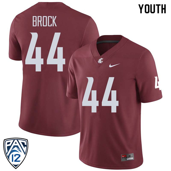 Youth #44 Tristan Brock Washington State Cougars College Football Jerseys Sale-Crimson